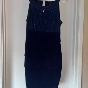 Elegant Navy Sleeveless Dress